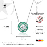 Zirkonstein-Halskette Für Damen 925er Silber mit Anhänger - Weiß-Grün
