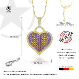 Zirkonstein Herzanhänger Für Damen 925er Silber mit Anhänger - Violett