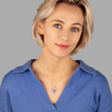 Zirkonstein Herzanhänger Für Damen 925er Silber mit Anhänger - Violett