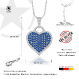 Zirkonstein Herzanhänger Für Damen 925er Silber mit Anhänger - Dunkelblau