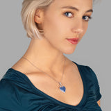 Zirkonstein Herzanhänger Für Damen 925er Silber mit Anhänger - Dunkelblau