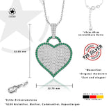 Zirkonstein Herzanhänger Für Damen 925er Silber mit Anhänger - Grün-Silber