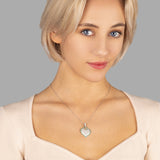 Zirkonstein Herzanhänger Für Damen 925er Silber mit Anhänger - Grün-Silber