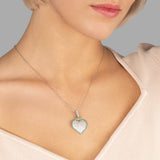 Zirkonstein Herzanhänger Für Damen 925er Silber mit Anhänger - Grün-Silber