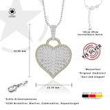 Zirkonstein Herzanhänger Für Damen 925er Silber mit Anhänger - Gelbgrün