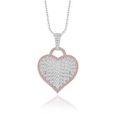 Zirkonstein Herzanhänger Für Damen 925er Silber mit Anhänger - Rosa