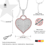 Zirkonstein Herzanhänger Für Damen 925er Silber mit Anhänger - Rosa