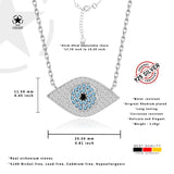 Zirkonsteine Augen Halskette Für Damen 925er Silber mit Anhänger - Blau