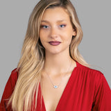 Zirkonsteine Augen Halskette Für Damen 925er Silber mit Anhänger - Blau
