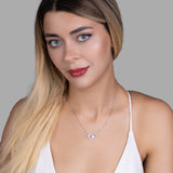 Zirkonsteine Augen Halskette Für Damen 925er Silber mit Anhänger - Violett