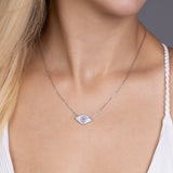 Zirkonsteine Augen Halskette Für Damen 925er Silber mit Anhänger - Violett