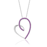 Herzanhänger Zirkonia Für Damen 925er Silber mit Anhänger - Violett