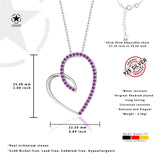 Herzanhänger Zirkonia Für Damen 925er Silber mit Anhänger - Violett