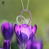 Herzanhänger Zirkonia Für Damen 925er Silber mit Anhänger - Violett