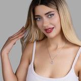 Schutz-und Glückskette Zirkonia Für Damen 925er Silber mit Anhänger - Rot