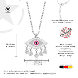 Schutz-und Glückskette Zirkonia Für Damen 925er Silber mit Anhänger - Rosa