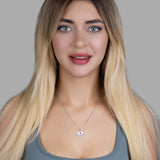 Schutz-und Glückskette Zirkonia Für Damen 925er Silber mit Anhänger - Rosa