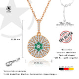Blume des Lebens Halskette Für Damen 925er Silber mit Anhänger - Grün-Weiß