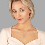 Blume des Lebens Halskette Für Damen 925er Silber mit Anhänger - Grün-Weiß