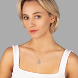 Blume des Lebens Halskette Für Damen 925er Silber mit Anhänger - Grün-Rosegold