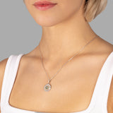 Blume des Lebens Halskette Für Damen 925er Silber mit Anhänger - Grün-Rosegold