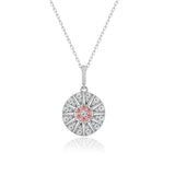 Blume des Lebens Halskette Für Damen 925er Silber mit Anhänger - Rosa