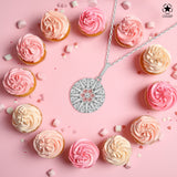 Blume des Lebens Halskette Für Damen 925er Silber mit Anhänger - Rosa