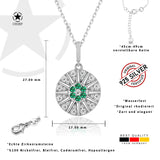 Blume des Lebens Halskette Für Damen 925er Silber mit Anhänger - Grün