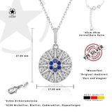 Blume des Lebens Halskette Für Damen 925er Silber mit Anhänger - Dunkelblau