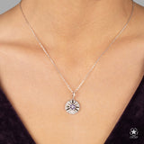 Blume des Lebens Halskette Für Damen 925er Silber mit Anhänger - Dunkelblau