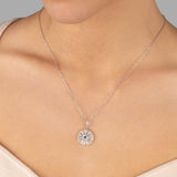 Blume des Lebens Halskette Für Damen 925er Silber mit Anhänger - Gelbgrün