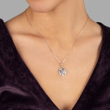 Blume des Lebens Halskette Für Damen 925er Silber mit Anhänger - Violett