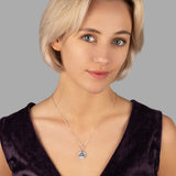 Blume des Lebens Halskette Für Damen 925er Silber mit Anhänger - Violett