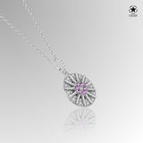 Blume des Lebens Halskette Für Damen 925er Silber mit Anhänger - Violett