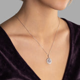 Blume des Lebens Halskette Für Damen 925er Silber mit Anhänger - Violett