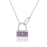 Nordstern-Schlosskette Für Damen 925er Silber mit Anhänger - Violett
