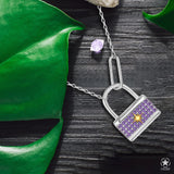 Nordstern-Schlosskette Für Damen 925er Silber mit Anhänger - Violett