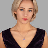 Nordstern-Schlosskette Für Damen 925er Silber mit Anhänger - Violett