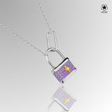 Nordstern-Schlosskette Für Damen 925er Silber mit Anhänger - Violett