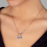 Nordstern-Schlosskette Für Damen 925er Silber mit Anhänger - Violett