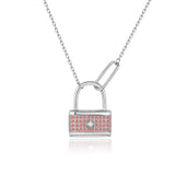 Nordstern-Schlosskette Für Damen 925er Silber mit Anhänger - Rosa