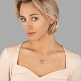Nordstern-Schlosskette Für Damen 925er Silber mit Anhänger - Rosa