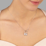 Nordstern-Schlosskette Für Damen 925er Silber mit Anhänger - Rosa