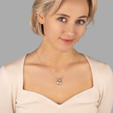 Nordstern-Schlosskette Für Damen 925er Silber mit Anhänger -  Weiß