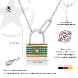 Nordstern-Schlosskette Für Damen 925er Silber mit Anhänger - Grün