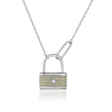 Nordstern-Schlosskette Für Damen 925er Silber mit Anhänger - Gelbgrün