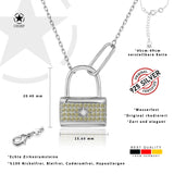 Nordstern-Schlosskette Für Damen 925er Silber mit Anhänger - Gelbgrün