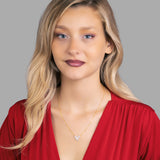 Schmetterlingshalskette mit Zirkonsteinen Für Damen 925er Silber mit Anhänger  - Weiß-Gold