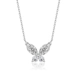Schmetterlingshalskette mit Zirkonsteinen Für Damen 925er Silber mit Anhänger  - Weiß