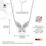 Schmetterlingshalskette mit Zirkonsteinen Für Damen 925er Silber mit Anhänger  - Weiß